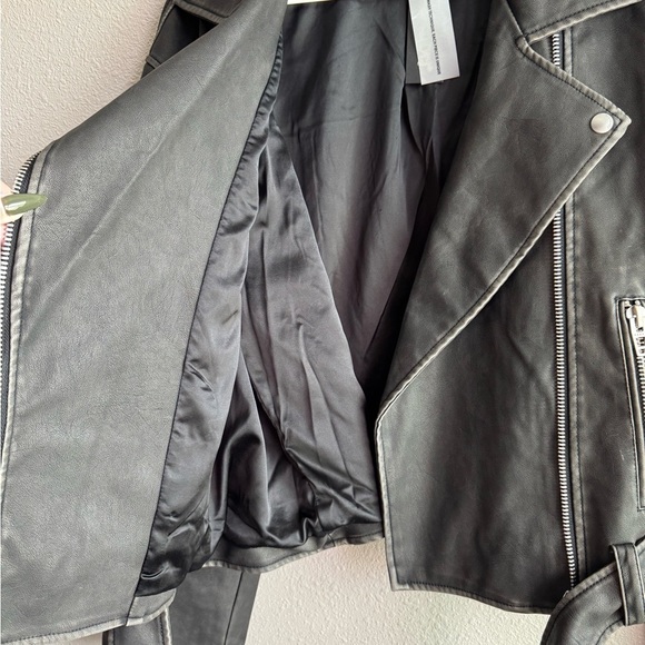 BLANK NYC Vegan Leather Moto Jacket with Belt - Picture 13 of 15
